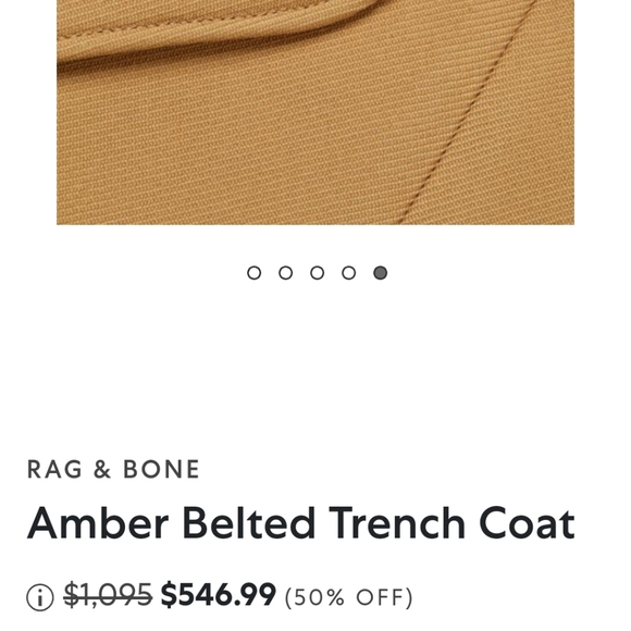 NWT Wool Blend Rag & Bone Camel Trenchcoat - Picture 4 of 12